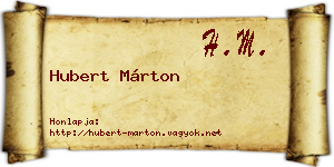 Hubert Márton névjegykártya