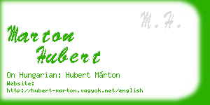 marton hubert business card