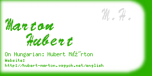 marton hubert business card